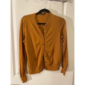 Uniqlo large wool mustard yellow cardigan